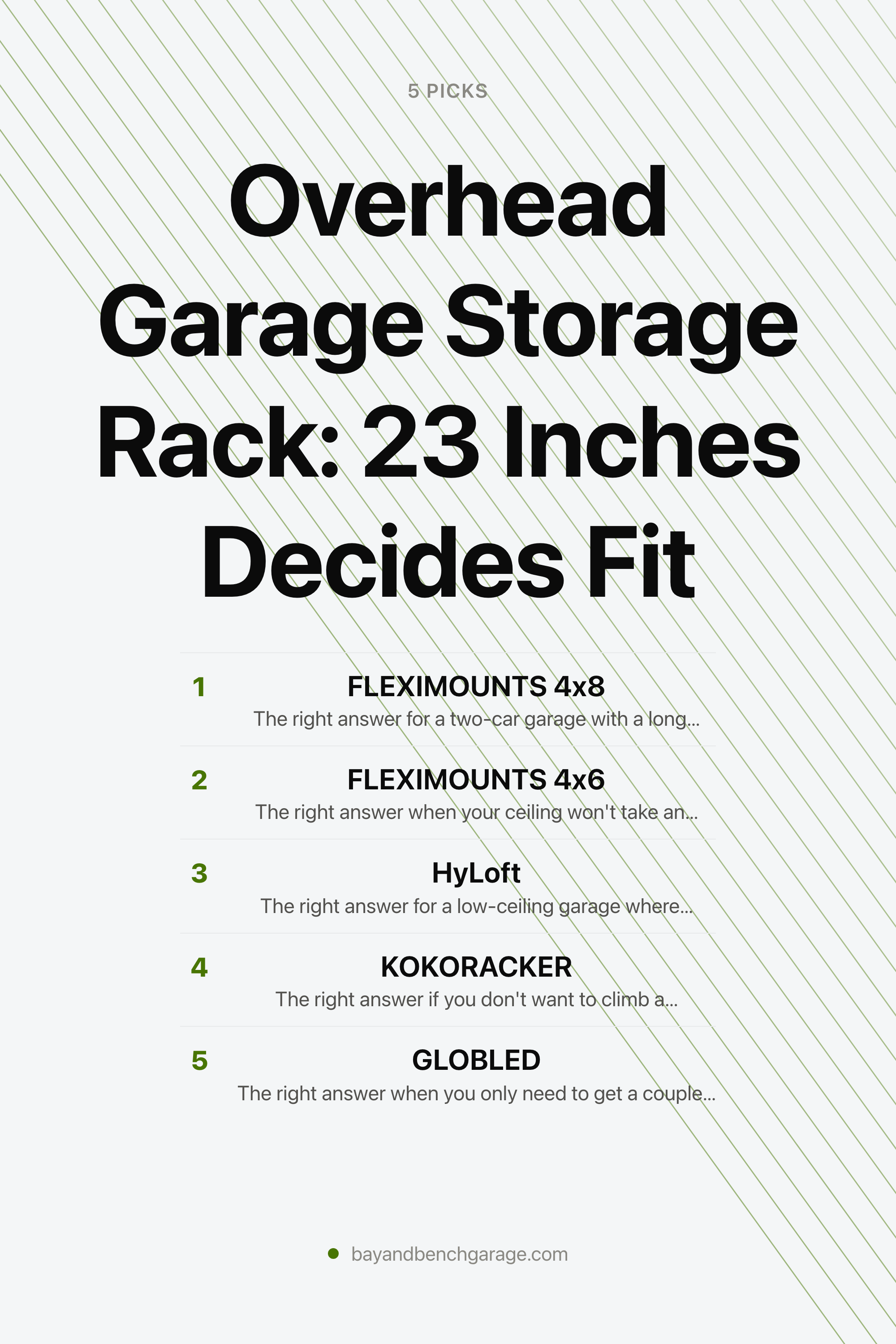 Overhead Garage Storage Rack: 23 Inches Decides Fit — the picks, as a saveable list